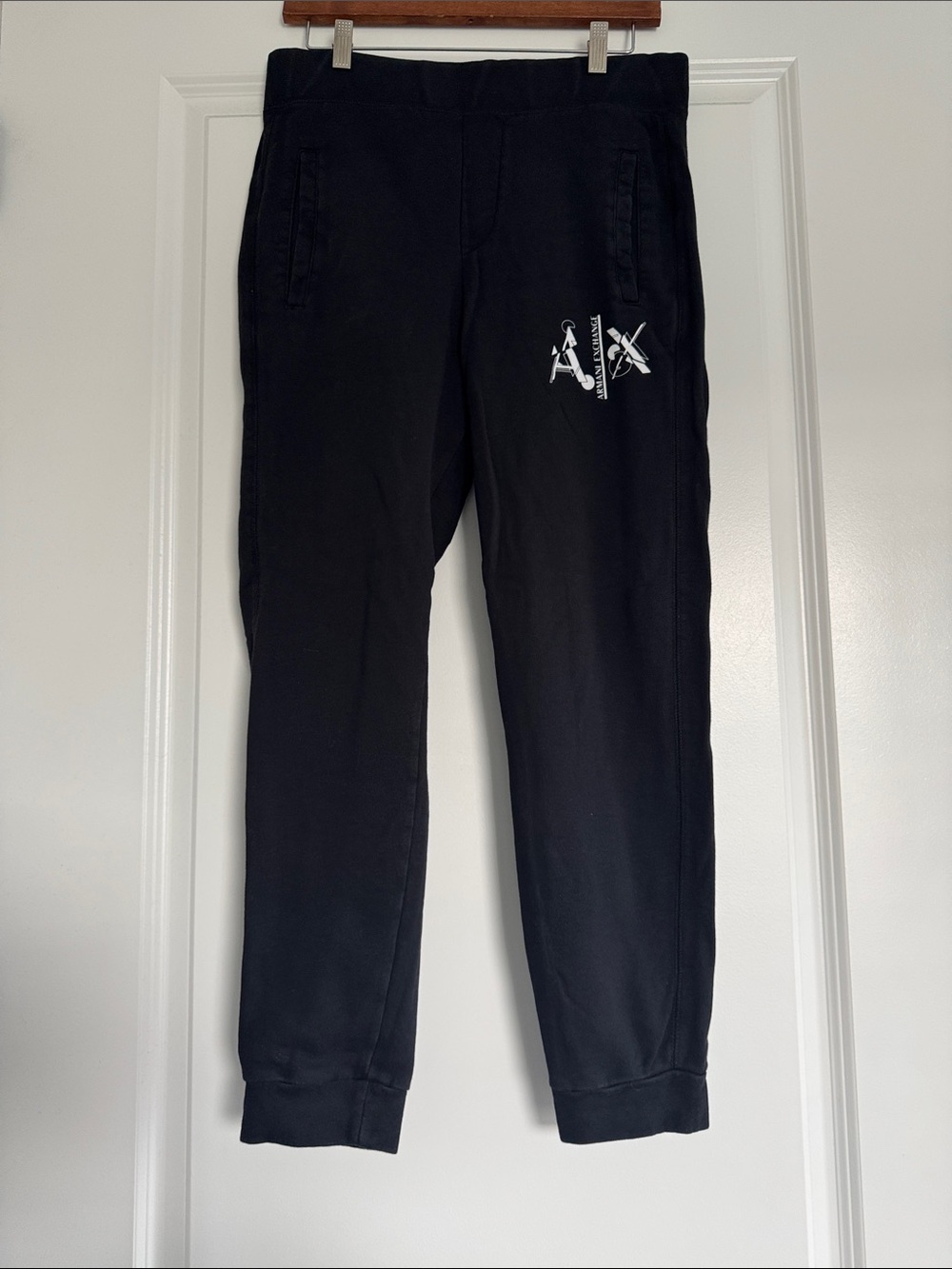 NWOT Armani Exchange Black Regular Fit Sweatpants S